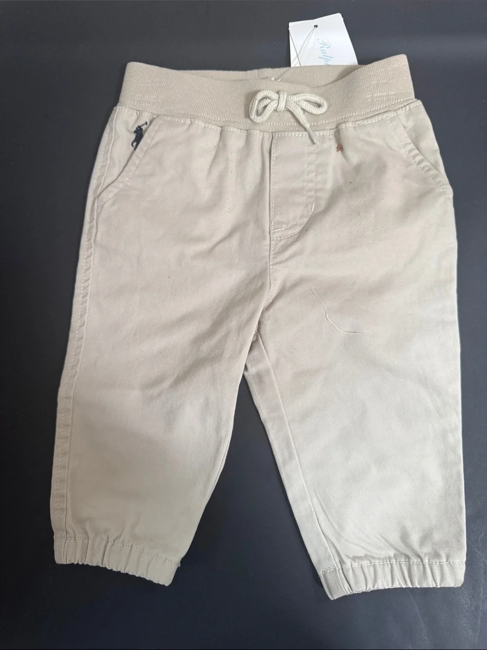 Ralph Lauren Beige Drawstring Joggers for Kids
